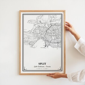 Split Map Print, Split Split-Dalmatia Wall Art Poster, Split Custom Street Map, Split Modern Map Print, Split Map Gift image 5