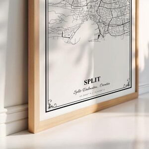 Split Map Print, Split Split-Dalmatia Wall Art Poster, Split Custom Street Map, Split Modern Map Print, Split Map Gift image 2