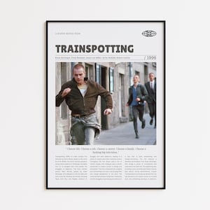 Trainspotting, Danny Boyle, Retro Movie Poster, Custom Movie Poster