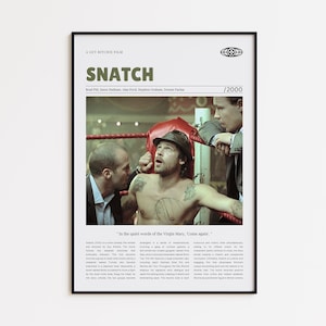 Snatch, Guy Ritchie, Retro Movie Poster, Custom Movie Poster