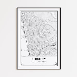 Berkeley Map Print, Berkeley California Wall Art Poster, Berkeley Custom Street Map, Berkeley Road Map Poster, Berkeley Modern Map Print