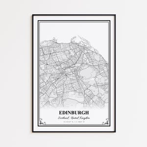 Edinburgh Map Print, Edinburgh Scotland Wall Art Poster, Edinburgh Custom Street Map, Edinburgh Modern Map Print, Edinburgh Map Gift