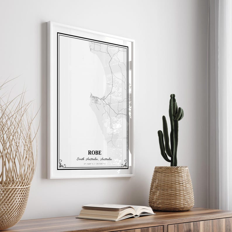 Bale Robe Map Rode Robe Map Print, Robe South Australia Wall Art Poster, Robe Custom ...