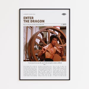 Enter the Dragon, Robert Clouse, Retro Movie Poster, Custom Movie Poster Print