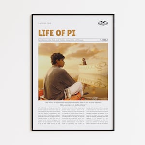 Life of Pi, Ang Lee, Retro Movie Poster, Custom Movie Poster