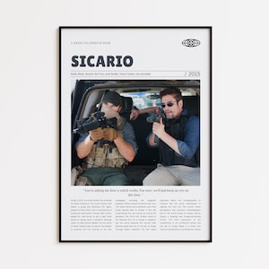 Sicario, Denis Villeneuve, Retro Movie Poster, Custom Movie Poster
