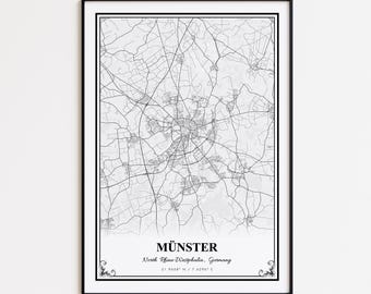 1886年のヴィンテージミュンスター地図 - Etsy 日本