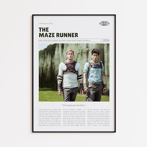 The Maze Runner, Wes Ball, Retro Movie Poster, Custom Movie Poster