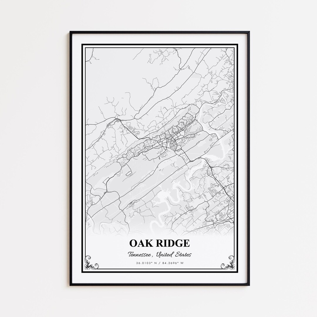 Oak Ridge Map Print Oak Ridge Tennessee Wall Art Poster Oak Ridge Il K2dp 