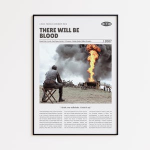 There Will Be Blood, Paul Thomas Anderson, Retro Movie Poster, Custom Movie Poster
