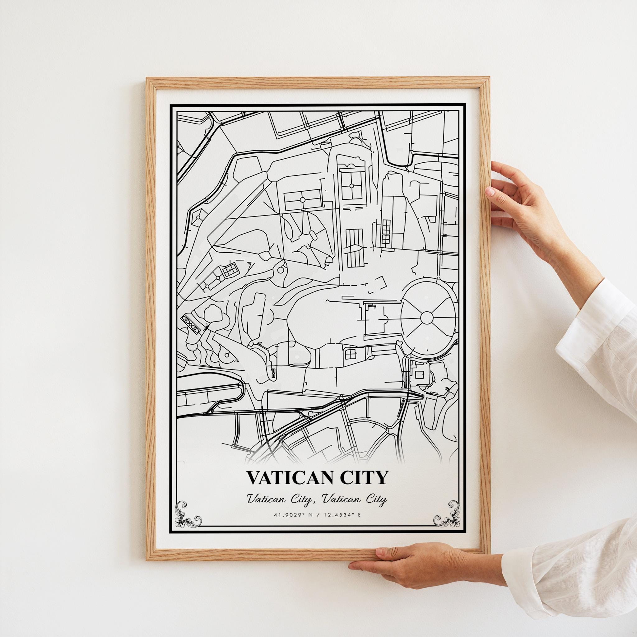 Vatican City Map Print, Vatican City Wall Art Poster, Vatican City
