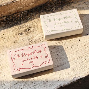 The Perfect Match Double-Sided Printed Wedding Matchbooks Custom Matchbox with Names & Date Wedding Favors Classic Matchboxes with Matches