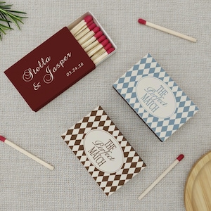 Personalized Perfect Match Matchboxes, Custom Wedding Favors, Bridal Shower, Engagement Party Decor, Guest Gifts, Rehearsal Dinner Keepsakes image 8