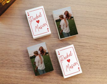 Bulk Wedding Matches, Custom Engagement Matches, Wedding Matchboxes Favor for Guests, Custom Ace of Hearts Design, Bridal Shower Matchbooks