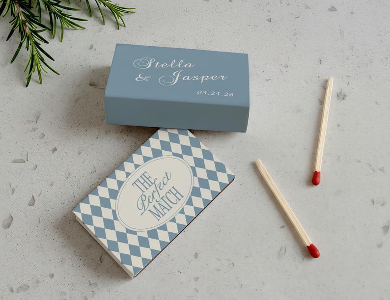 Personalized Perfect Match Matchboxes, Custom Wedding Favors, Bridal Shower, Engagement Party Decor, Guest Gifts, Rehearsal Dinner Keepsakes image 12