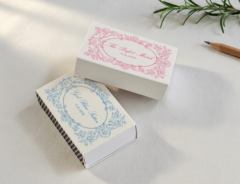 Personalized Matchboxes, Custom Party Favors, Floral Bridal Shower ...
