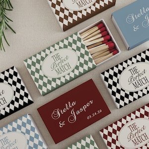 Personalized Perfect Match Matchboxes, Custom Wedding Favors, Bridal Shower, Engagement Party Decor, Guest Gifts, Rehearsal Dinner Keepsakes image 4
