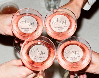 Custom Wedding Drink Topper | Engagement Party Drink Decor | Rehearsal Dinner Decor | Anniversary Celebration Garnishes | Monogram Favors