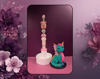 Floral Dragon Pen Stand & Catchall Rhinestone Ready, Beadable Pen Holder (Unpainted)