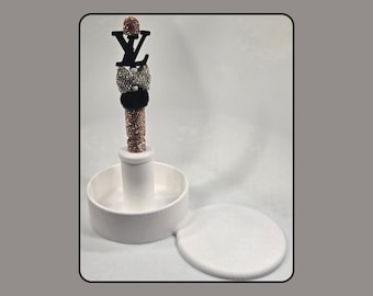 Fancy Pen Stand, Catchall, and Round Figurine Display for Rhinestone and Beadable Pens