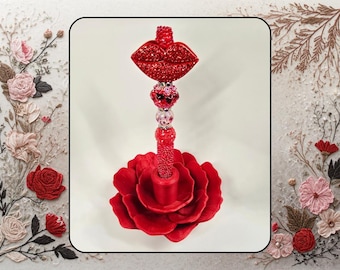 Rose Blossom Fancy Pen Stand for Beadable and Rhinestone Pens