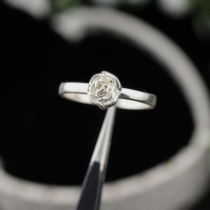 Sterling Silver Rose Ring: Handmade 925 Statement Ring