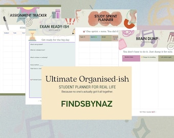 ADHD Student Planner Bundle: Assignment Tracker, Exam Prep (Printable PDF)