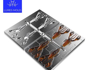 Bait DIY Fishing Mold Soft Plastisol Creature Craw K212 3inch 4cavity
