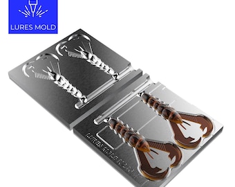 Bait DIY Fishing Mold Soft Plastisol Creature K240 4inch 2cavity