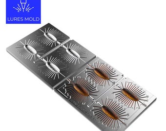 Bait DIY Fishing Mold Soft Plastisol Creature K237 2.25inch 4cavity