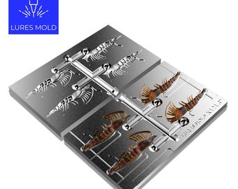 Bait DIY Fishing Mold Soft Plastisol Creature K121 3inch 4cavity