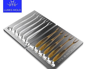 Bait DIY Fishing Mold Soft Plastisol Soft Jerkbait K208 5inch 5cavity