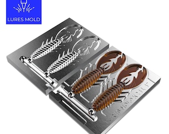 Bait DIY Fishing Mold Soft Plastisol Creature K241 4inch 2cavity