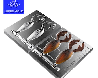 Bait DIY Fishing Mold Soft Plastisol Creatures K226 4inch 2cavity