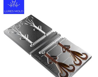 Bait DIY Fishing Mold Soft Plastisol Craw K228 4inch 2cavity