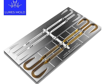 Bait DIY Fishing Mold Soft Plastisol Worm K211 9inch 4cavity