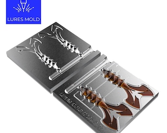 Bait DIY Fishing Mold Soft Plastisol Creatures K231 3.75inch 2cavity