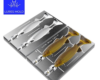 Bait DIY Fishing Mold Soft Plastisol Swimbait K158 6inch 2cavity