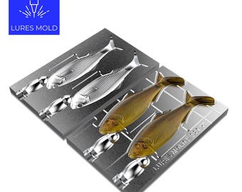 Bait DIY Fishing Mold Soft Plastisol Swimbait K239 5inch 2cavity