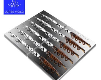 Bait DIY Fishing Mold Soft Plastisol Creature Shrimp K201 4inch 6cavity