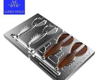Bait DIY Fishing Mold Soft Plastisol Creature K238 3.5inch 2cavity