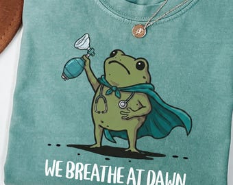 Funny Frog Respiratory Therapist T-Shirt Breathing Respiratory Care Pulmonary RT Gift Healthcare Hero