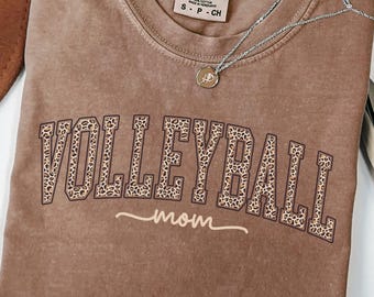 Volleyball Mama Leopard T-Shirt, Comfort Colors® Sports Mom Shirt