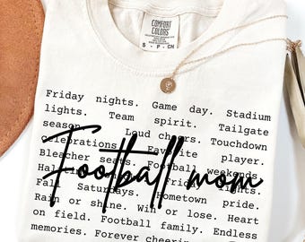 Football Mom Shirt Friday Night Game Day Stadium Tailgate Sports Mama Gift Graphic Tee