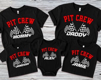 Personalized Pit Crew Family Matching Shirt, Race Car Birthday