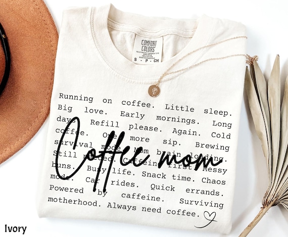 Coffee Mom Shirt, Running On Coffee Little Sleep Motherhood Chaos Caffeine Lover Gift Tee