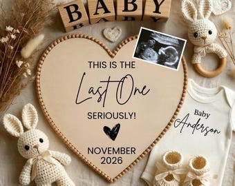 Last One Pregnancy Announcement Digital, The Grand Finale Baby Secret Reveal for Social Media, Editable Template, Gender Neutral Ultrasound