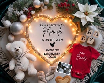 Christmas Miracle Digital Template | Due 2026 Winter Edit | April 2026 Printable | Funny Holiday Green Design | Religious Canva Layout