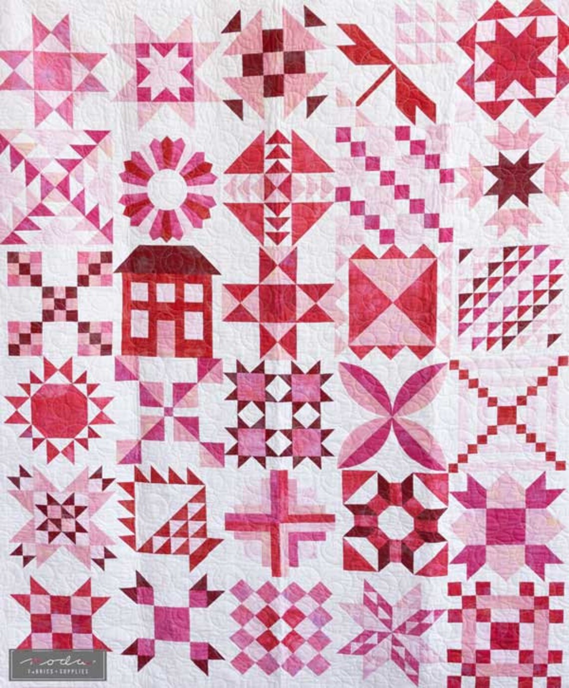 2020 Stitch Pink Moda Grunge Sampler Quilt Kit Etsy