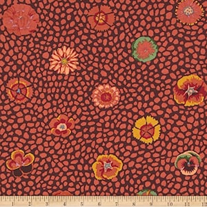 Kaffe Fassett Collective Fabric, Guinea Flower GP059.BROWN (sold by the 1/2 yard)